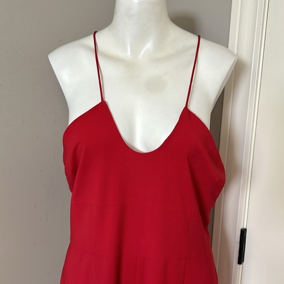 Anthropologie Hutch Jumpsuit Front Slit Jumpsuit Red Flare Leg Sleeveless 12 NEW - Picture 5 of 16